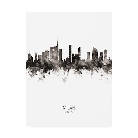 Michael Tompsett 'Milan Italy Skyline Portrait II' Canvas Art,18x24